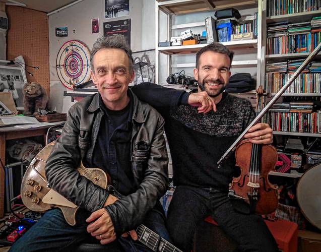 Guitarist Justin Adams and drummer/violinist Mauro Durante combine on blues, North African rhythms and Italian folk at the Bombyx Center in Florence Feb. 10.