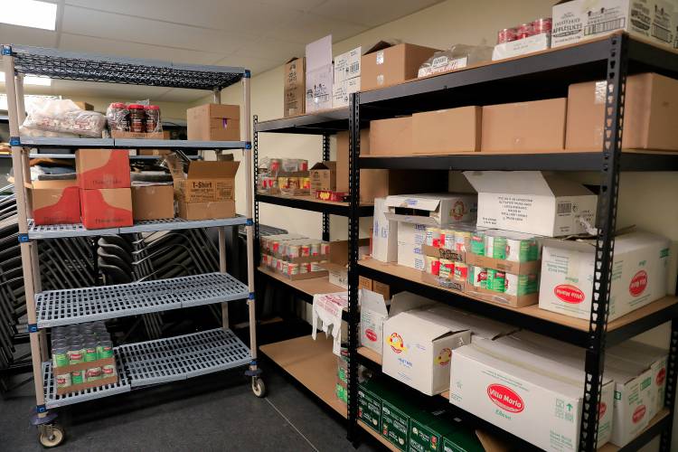 Part of the new Holyoke Community Cupboard food pantry space at the HCC MGM Culinary Arts Institute on Race Street in Holyoke.